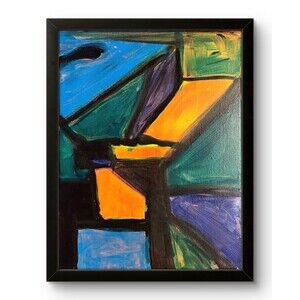 BPerry Geometric Shapes Original Canvas Home Decor Interior Design Art